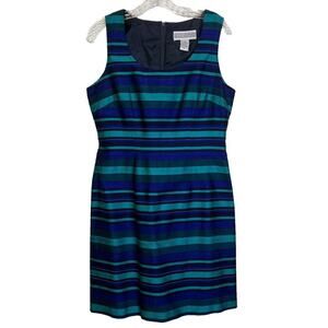 Vintage Y2K Jessica Howard Size 8 Silk Blend 2000s Midi Shift Dress Office